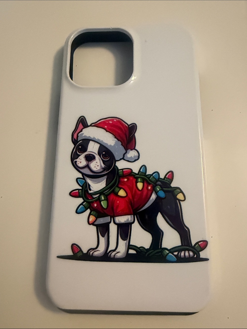 Holiday Boston Terrier Phone Case - White